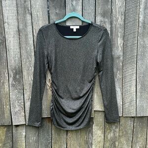 Chelsea 28 Black Glitter Long Sleeve Top size Medium